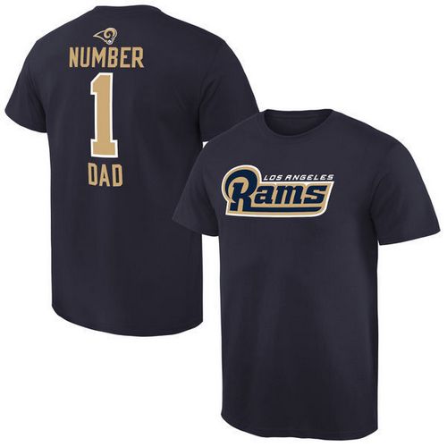 NFL Los Angeles Rams Mens Pro Line Navy Number 1 Dad T-Shirt