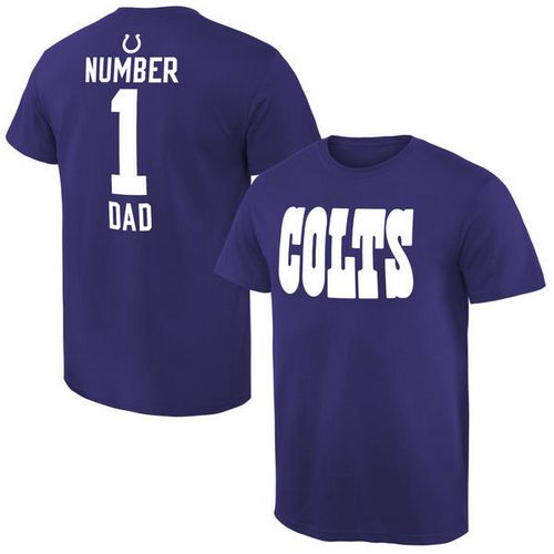 NFL Indianapolis Colts Mens Pro Line Royal Number 1 Dad T-Shirt