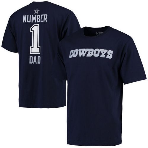 NFL Dallas Cowboys Mens Pro Line Navy Number 1 Dad T-Shirt
