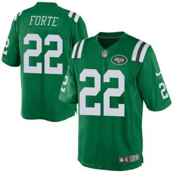 NFL New York Jets #22 Matt Forte Green Youth Stitched Nike Elite Rush Jersey