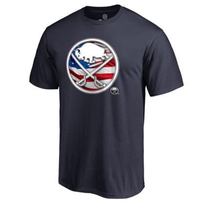 Mens Buffalo Sabres Navy Banner Wave NHL T-Shirt
