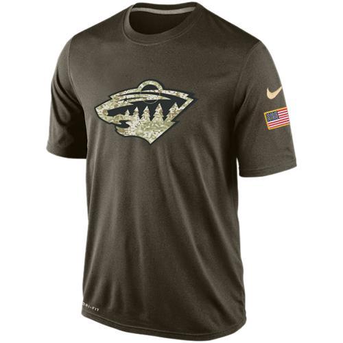 Mens Minnesota Wild Green Salute To Service NHL Nike Dri-FIT T-Shirt