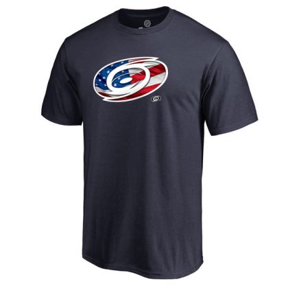 Mens Carolina Hurricanes Navy Banner Wave NHL T-Shirt