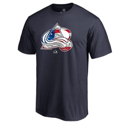 Mens Colorado Avalanche Navy Banner Wave NHL T-Shirt