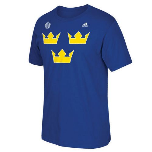 Adidas Team Sweden Logo For The 2016 World Cup Of Hockey Blue T-Shirts