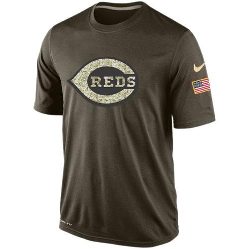 Mens Cincinnati Reds Green Salute To Service NHL Nike Dri-FIT T-Shirt
