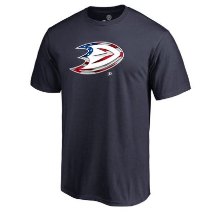 Mens Anaheim Ducks Navy Banner Wave NHL T-Shirt