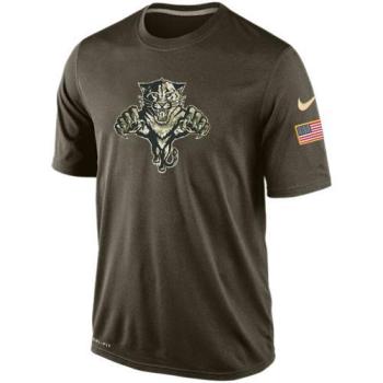 Mens Florida Panthers Green Salute To Service NHL Nike Dri-FIT T-Shirt