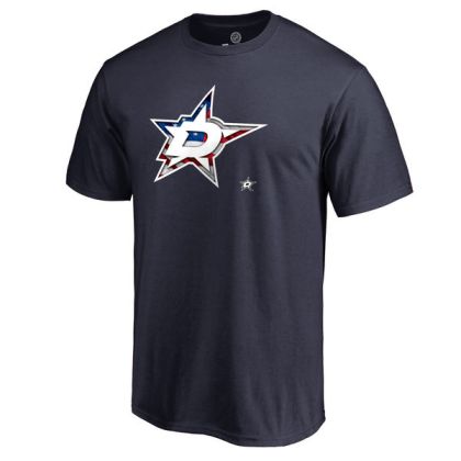Mens Dallas Stars Navy Banner Wave NHL T-Shirt