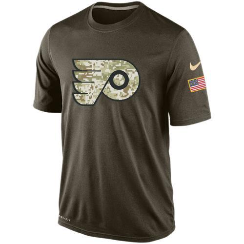 Mens Philadelphia Flyers Green Salute To Service NHL Nike Dri-FIT T-Shirt