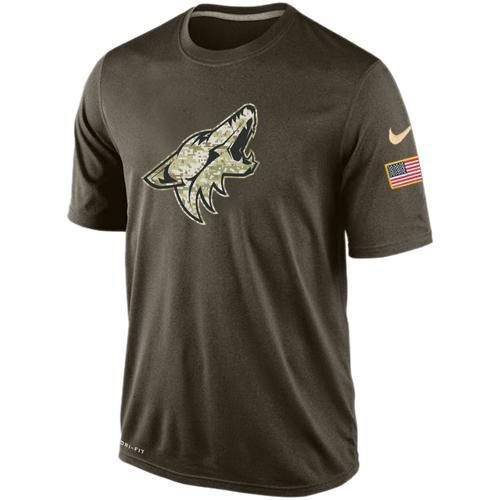 Mens Phoenix Coyotes Green Salute To Service NHL Nike Dri-FIT T-Shirt