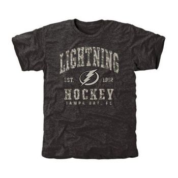 Mens Tampa Bay Lightning Black Camo Stack Tri-Blend NHL T-Shirt