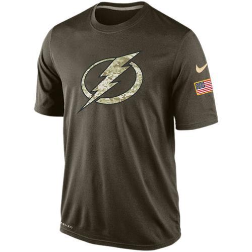 Mens Tampa Bay Lightning Green Salute To Service NHL Nike Dri-FIT T-Shirt