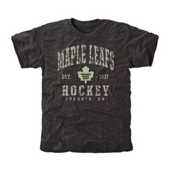 Mens Toronto Maple Leafs Black Camo Stack Tri-Blend NHL T-Shirt