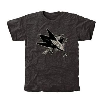 Mens San Jose Sharks Black Rink Warrior Tri-Blend NHL T-Shirt