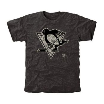 Mens Pittsburgh Penguins Black Rink Warrior Tri-Blend NHL T-Shirt