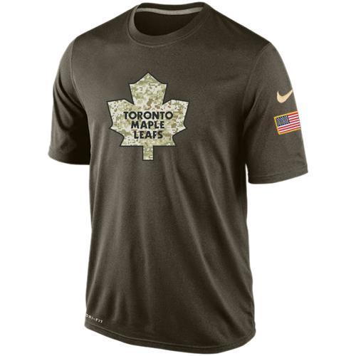 Mens Toronto Maple Leafs Green Salute To Service NHL Nike Dri-FIT T-Shirt