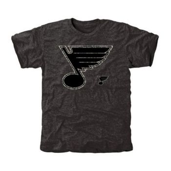 Mens St. Louis Blues Black Rink Warrior Tri-Blend NHL T-Shirt