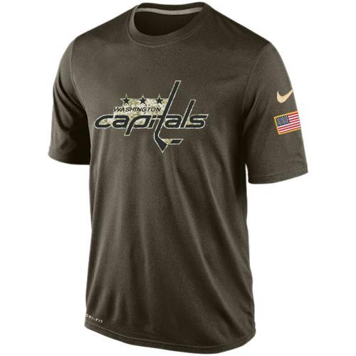 Mens Washington Capitals Green Salute To Service NHL Nike Dri-FIT T-Shirt