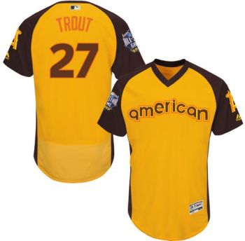 Mens Los Angeles Angels Of Anaheim #27 Mike Trout 2016 All-Stars Home Run Derby Flexbase Baseball Jersey