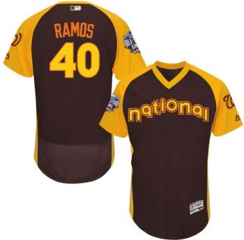 Mens Washington Nationals #40 Wilson Ramos 2016 All-Stars Home Run Derby Flexbase Baseball Jersey