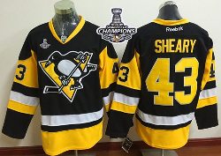 Pittsburgh Penguins #43 Conor Sheary Black Alternate 2016 Stanley Cup Champions Stitched NHL Jersey