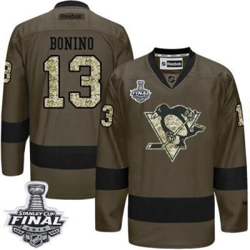 Pittsburgh Penguins #13 Nick Bonino Green Salute To Service 2016 Stanley Cup Final Patch Stitched NHL Jersey