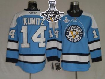 Pittsburgh Penguins #14 Chris Kunitz Blue 2016 Stanley Cup Champions Stitched NHL Jersey