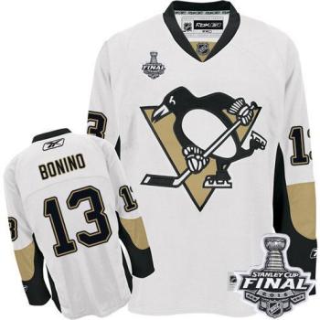 Pittsburgh Penguins #13 Nick Bonino White 2016 Stanley Cup Final Patch Stitched NHL Jersey