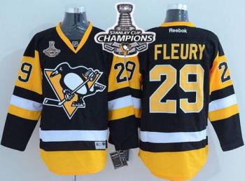 Pittsburgh Penguins #29 Andre Fleury Black Alternate 2016 Stanley Cup Champions Stitched NHL Jersey