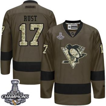 Pittsburgh Penguins #17 Bryan Rust Green Salute To Service 2016 Stanley Cup Champions Stitched NHL Jersey