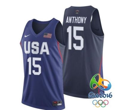 #15 Men's Carmelo Anthony New Nike Royal 2016 Olympics Team USA Basketball Rio Elite Replica Jersey