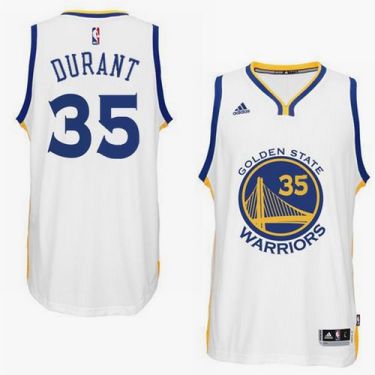 Men's Golden State Warriors #35 Kevin Durant Adidas White Swingman Home NBA Jersey