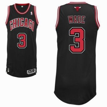 Chicago Bulls #3 Dwyane Wade Mens Black NBA Swingman Alternate Jersey