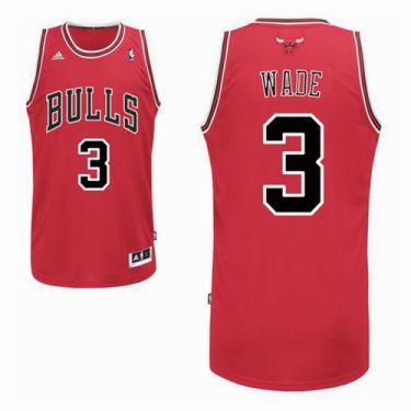 Chicago Bulls #3 Dwyane Wade Mens Red NBA Swingman Road Jersey