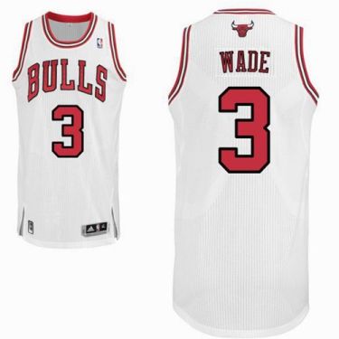 Chicago Bulls #3 Dwyane Wade Mens White NBA Swingman Home Jersey