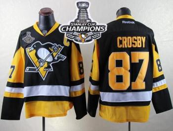 Pittsburgh Penguins #87 Sidney Crosby Black Alternate 2016 Stanley Cup Champions Stitched NHL Jersey