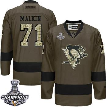 Pittsburgh Penguins #71 Evgeni Malkin Green Salute To Service 2016 Stanley Cup Champions Stitched NHL Jersey