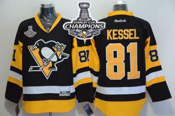 Pittsburgh Penguins #81 Phil Kessel Black Alternate 2016 Stanley Cup Champions Stitched NHL Jersey
