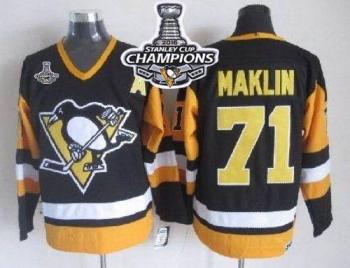 Pittsburgh Penguins #71 Evgeni Malkin Black CCM Throwback 2016 Stanley Cup Champions Stitched NHL Jersey