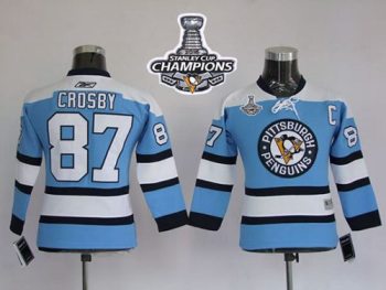 Pittsburgh Penguins #87 Sidney Crosby Blue 2016 Stanley Cup Champions Stitched NHL Jersey