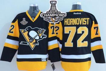 Pittsburgh Penguins #72 Patric Hornqvist Black Alternate 2016 Stanley Cup Champions Stitched NHL Jersey
