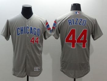 Mens Chicago Cubs #44 Anthony Rizzo Grey Stitched 2016 Flexbase Authentic Road Baseball Jersey