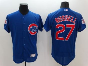 Mens Chicago Cubs #27 Addison Russell Royal Blue Stitched 2016 Flexbase Authentic Baseball Jersey