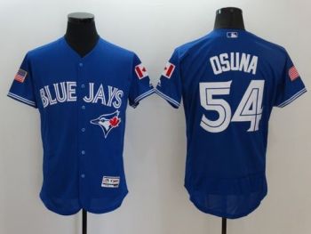 #54 Mens Toronto Blue Jays Roberto Osuna Majestic Royal Fashion Stars & Stripes Flexbase Baseball Jersey