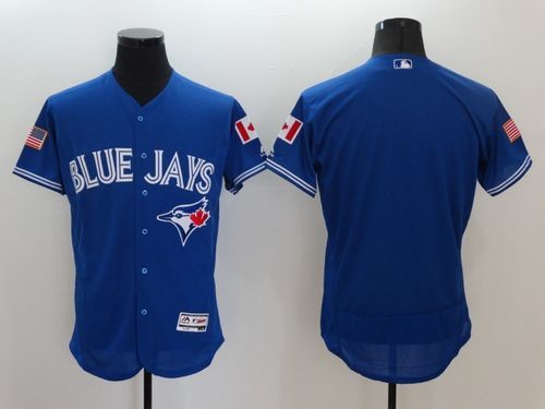 Mens Toronto Blue Jays Blank Majestic Royal Fashion Stars & Stripes Flexbase Baseball Jersey