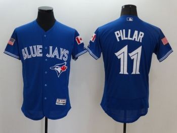 #11 Mens Toronto Blue Jays Kevin Pillar Majestic Royal Fashion Stars & Stripes Flexbase Baseball Jersey