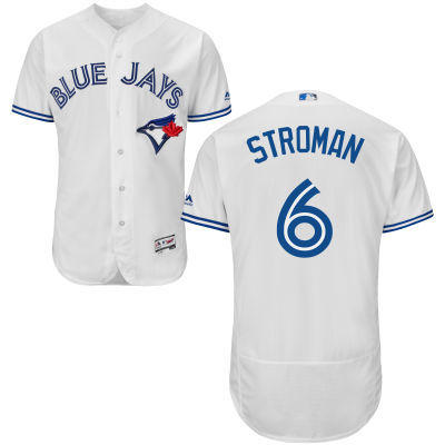 Mens Toronto Blue Jays #6 Marcus Stroman Majestic White Flexbase Stitched Baseball Jersey