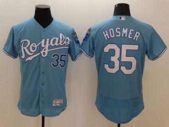 Mens Kansas City Royals #35 Eric Hosmer Light Blue Stitched 2016 Flexbase Authentic Baseball Jersey