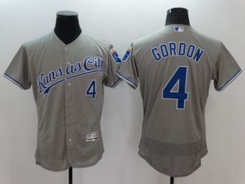 Mens Kansas City Royals #4 Alex Gordon Grey Stitched 2016 Flexbase Authentic Baseball Jersey